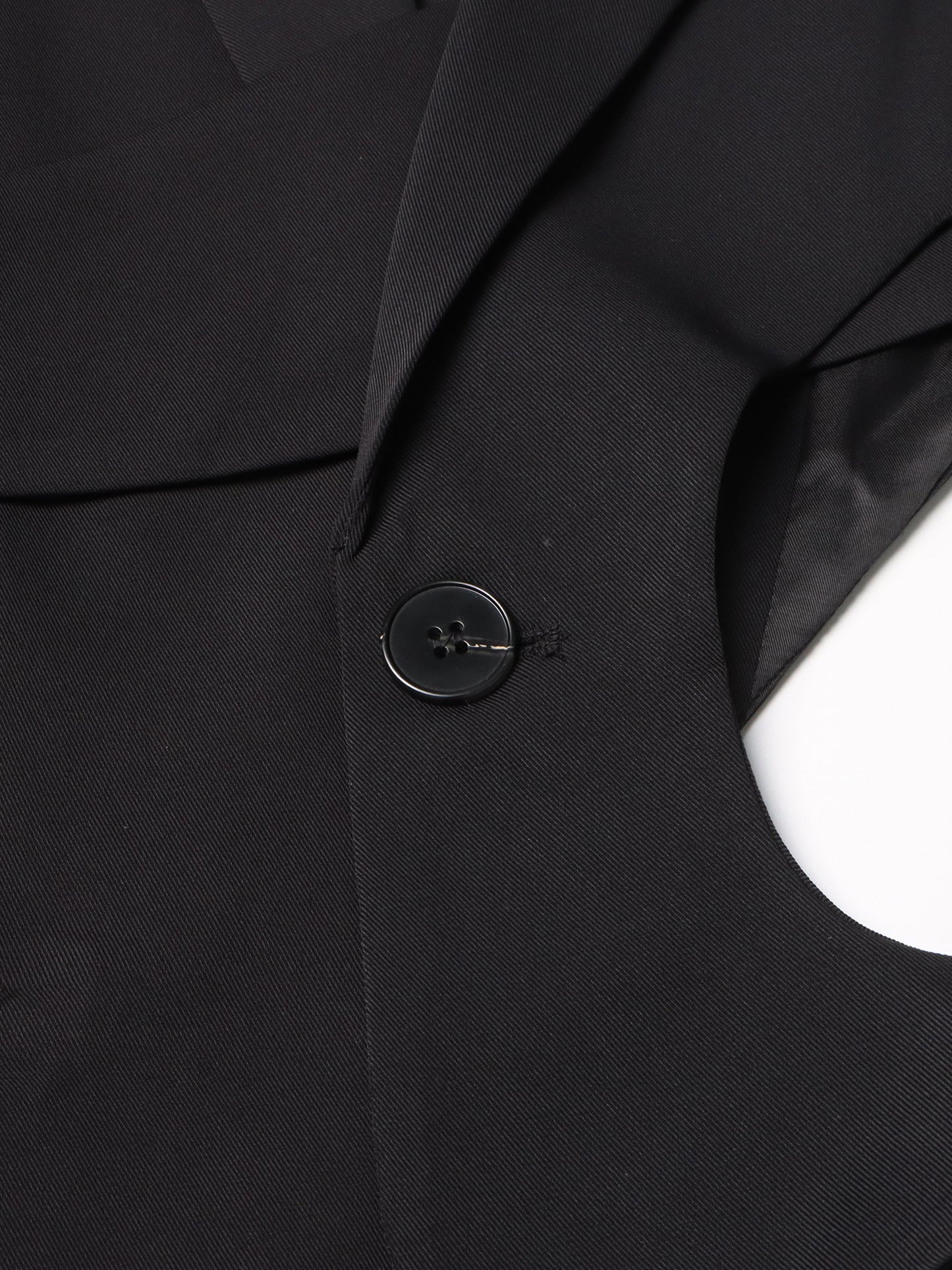 Stylish Black Cut - out Asymmetric Blazer with Belt