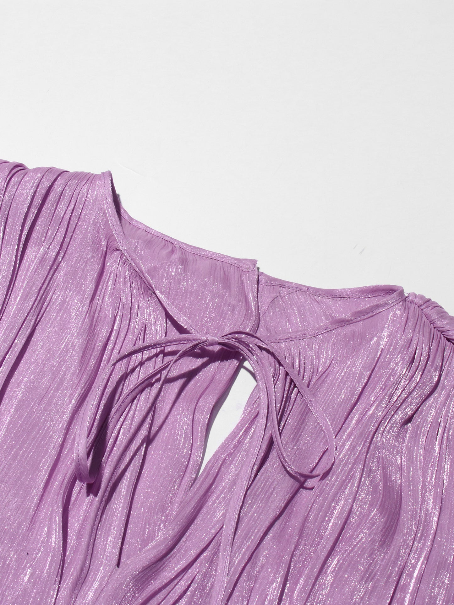 Chic Lavender Tie - Neck Wrap Mini Dress