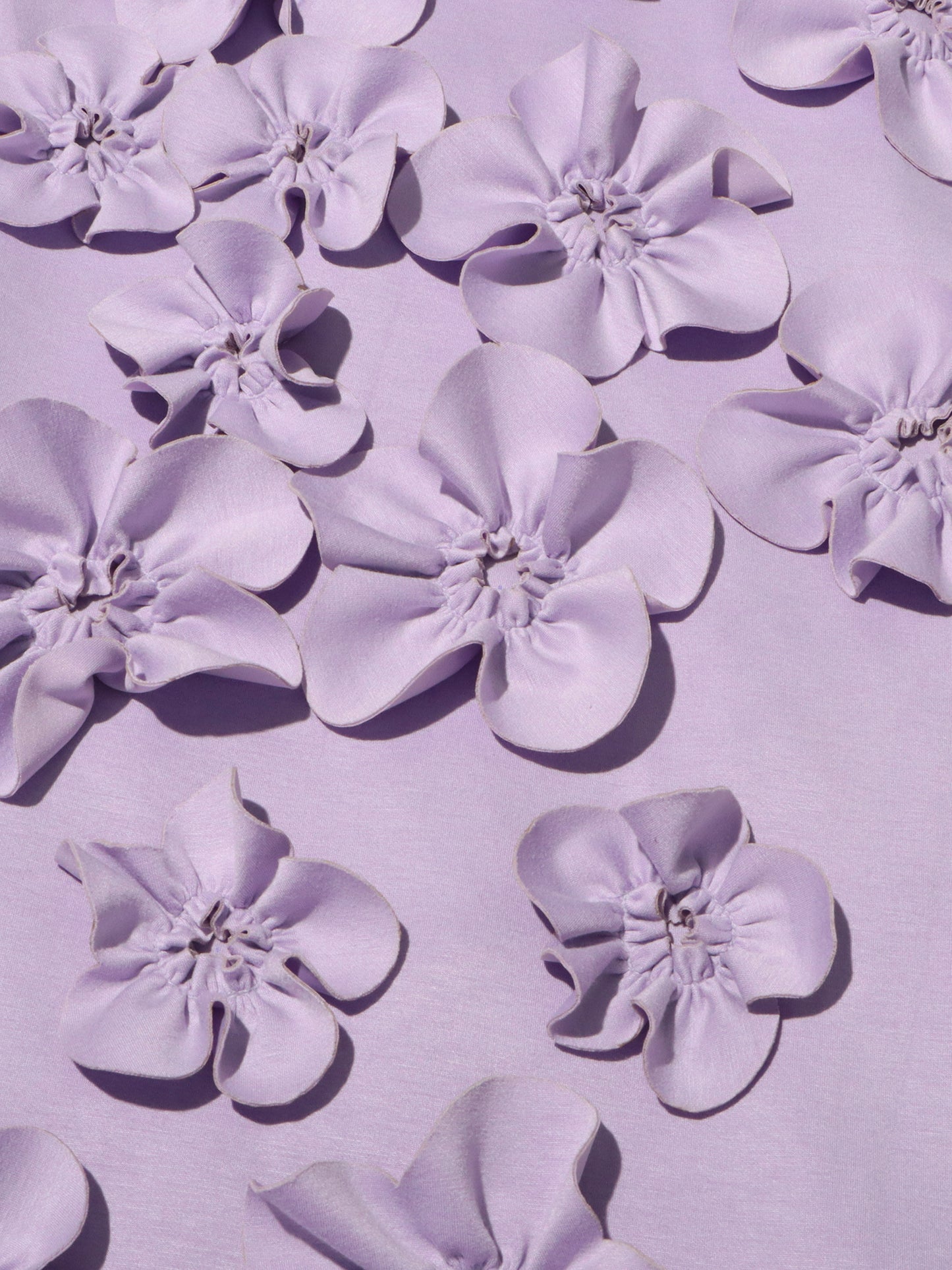 Elegant Lavender Maxi Dress with 3D Floral Appliqués