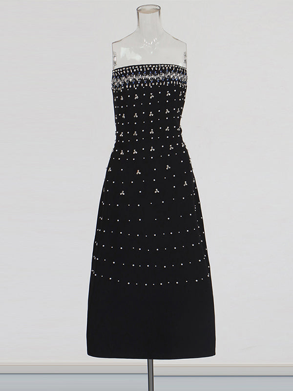 Off Shoulder Patchwork Diamonds Long Dress