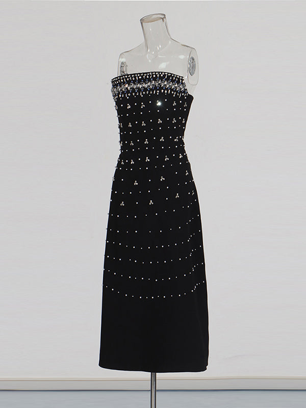 Off Shoulder Patchwork Diamonds Long Dress