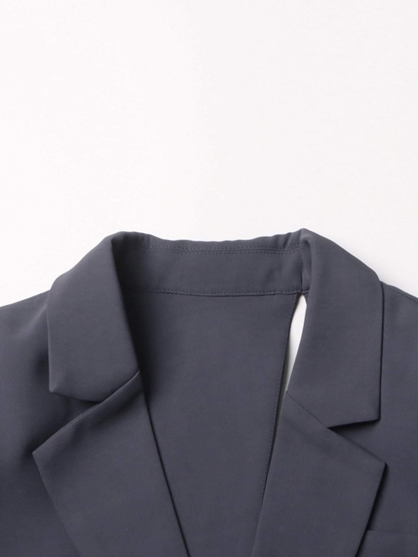 Edgy Gray Cutout Asymmetric Blazer with Belt Detail