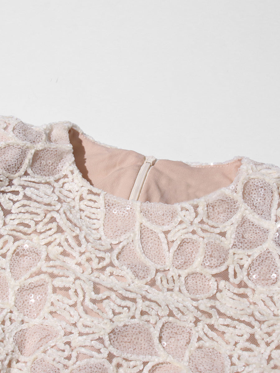 Patchwork Sequins Solid Long Dress