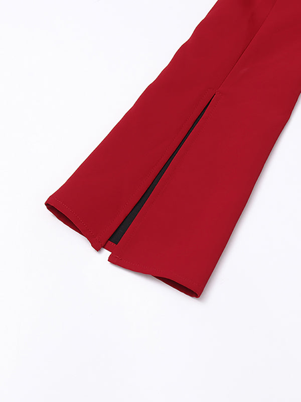 Side Split Solid Long Dress
