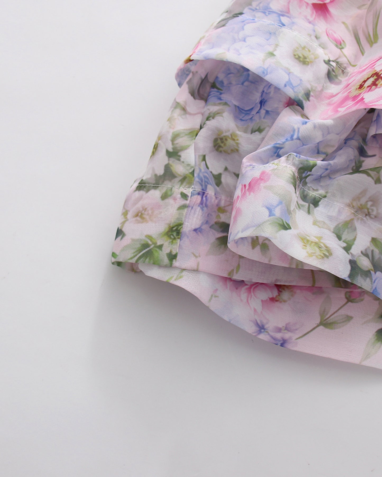 Floral Tie-Strap Ruffle Cake Dress