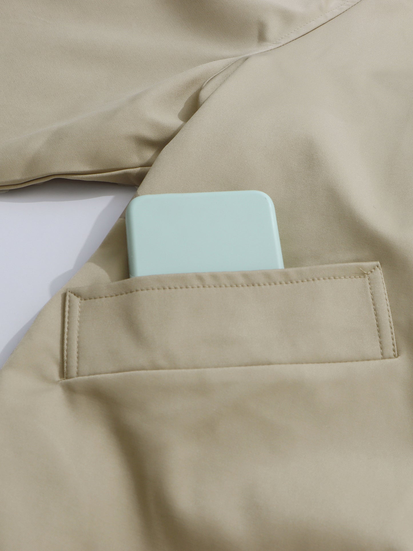 Khaki Asymmetric Long Trench Coat