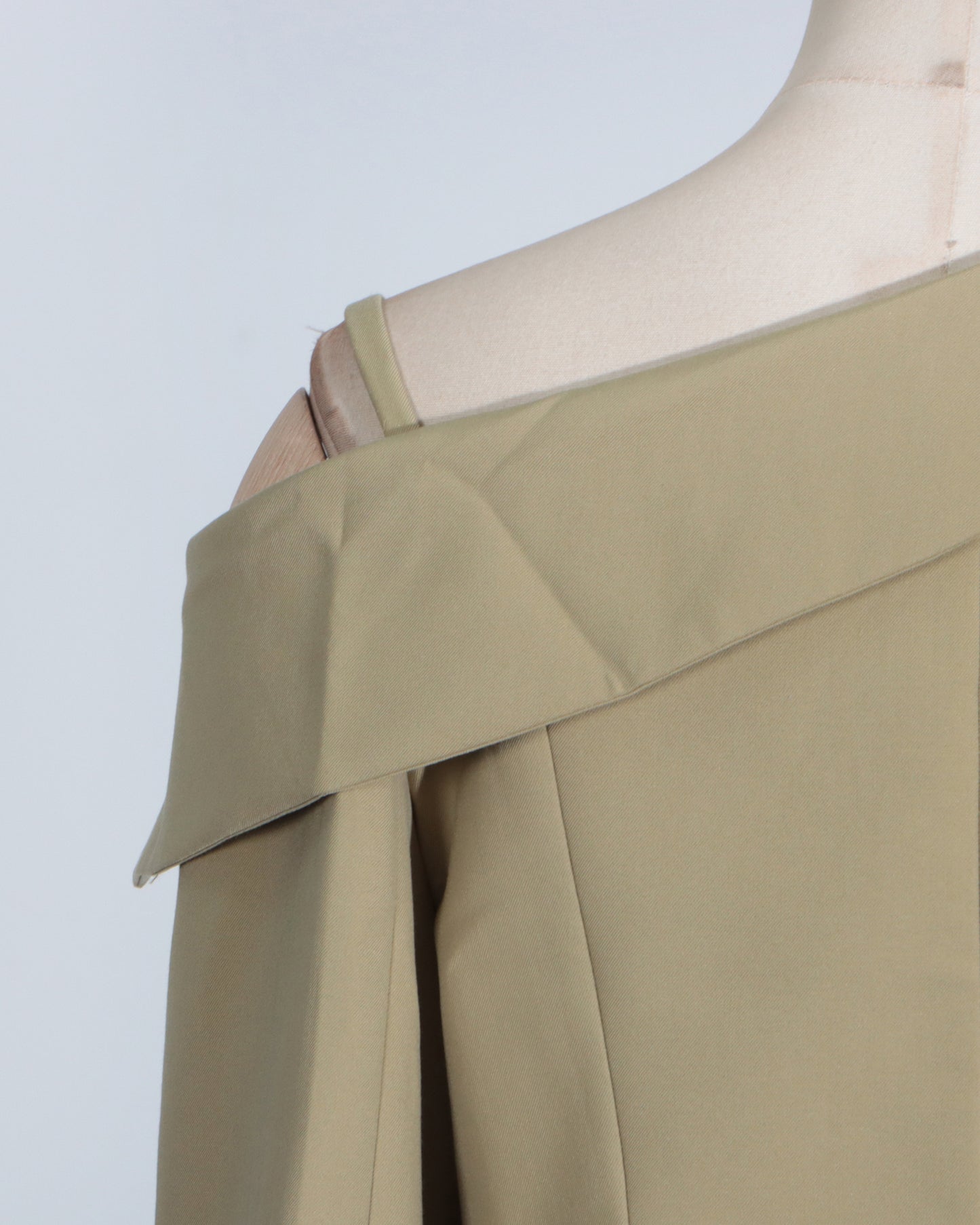 Khaki Lace Cutout Asymmetric Blazer