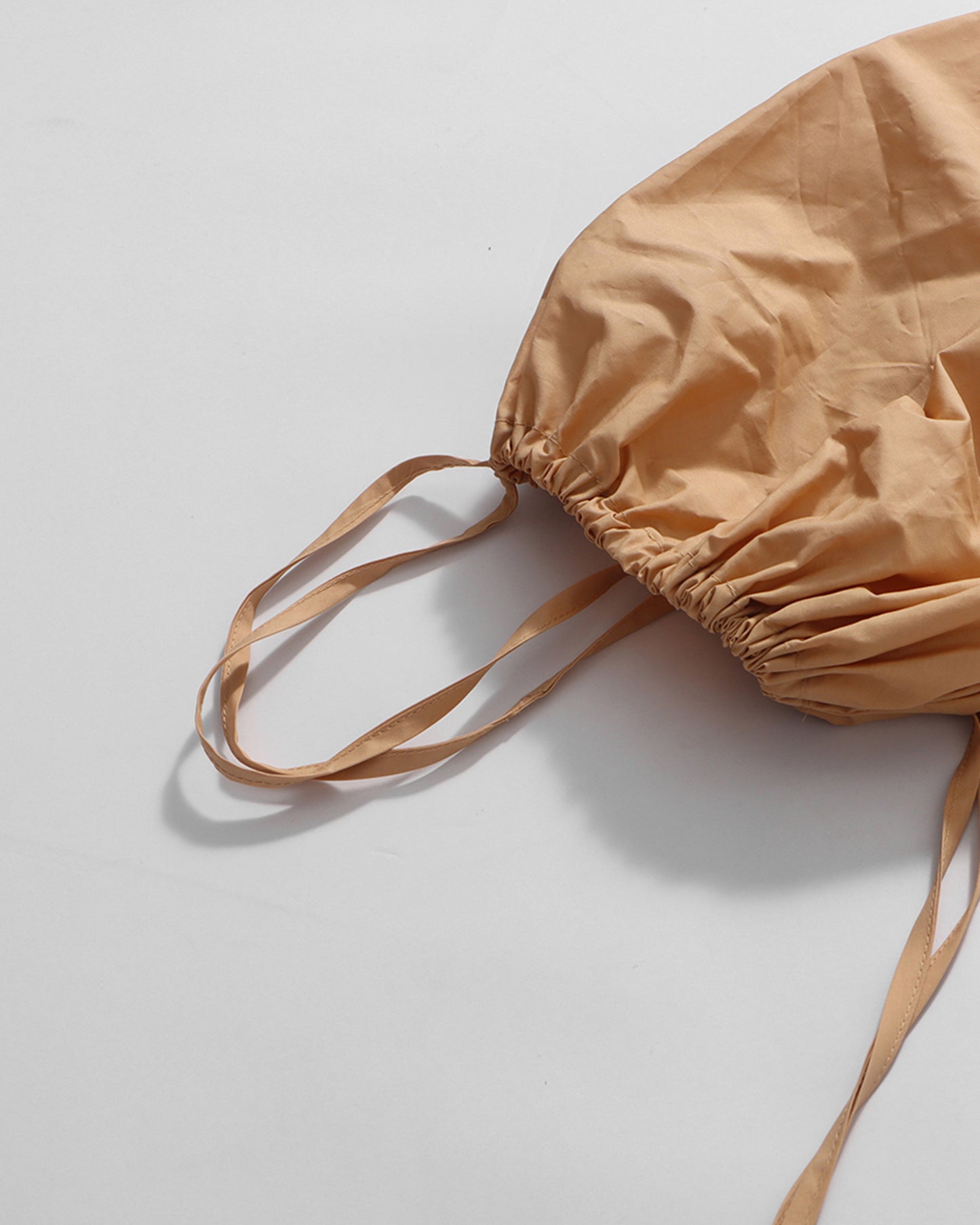 Khaki Off-Shoulder Drawstring Puff Sleeve Crop Top
