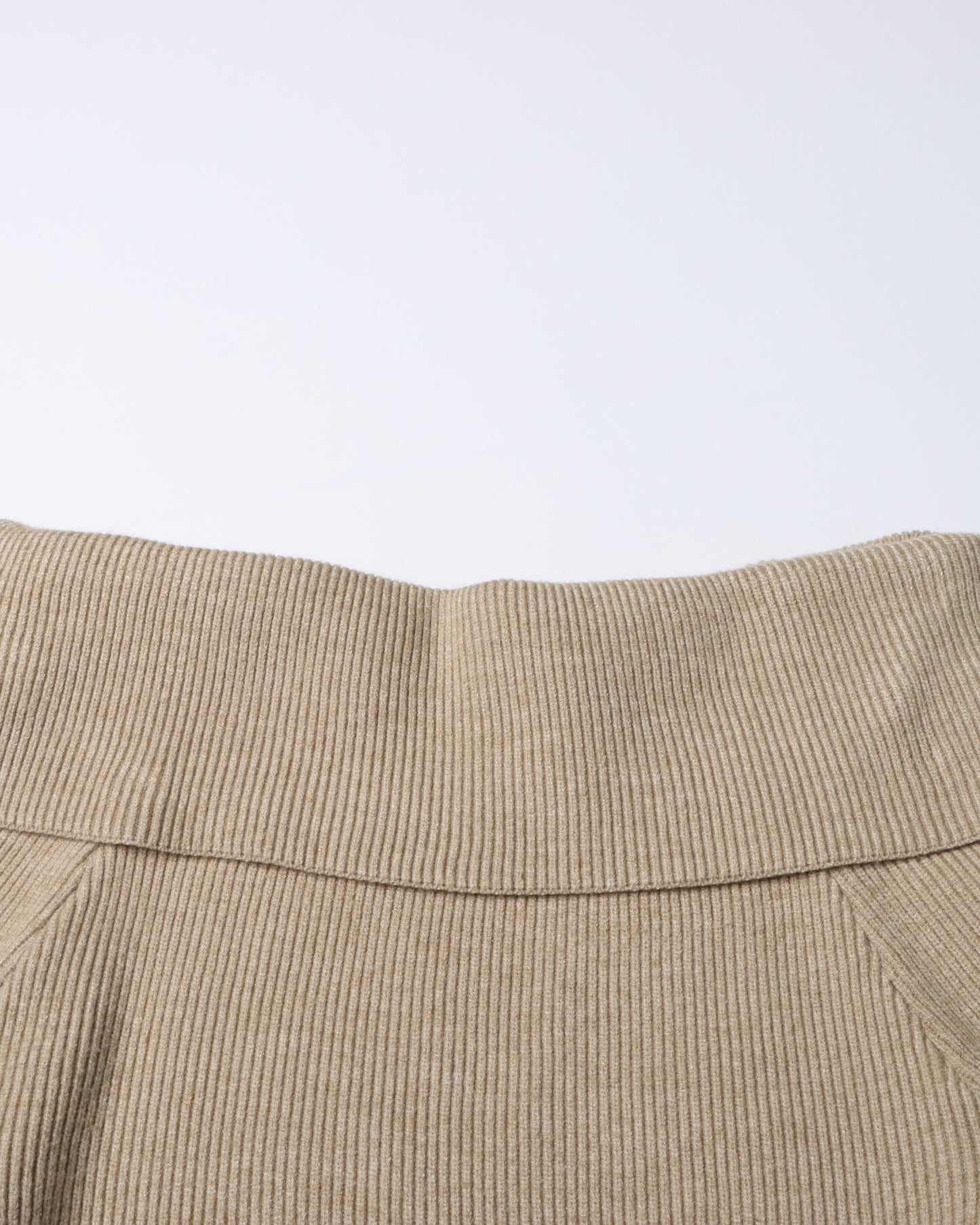 Khaki Off-the-Shoulder Ribbed Knit Top