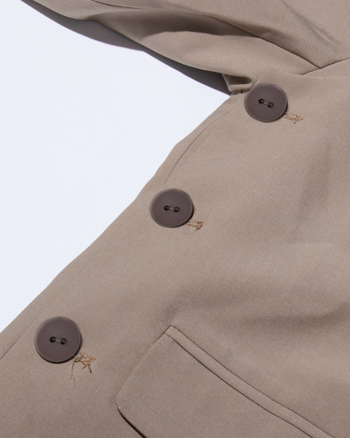 Khaki Oversized Blazer with Shoulder Buttons