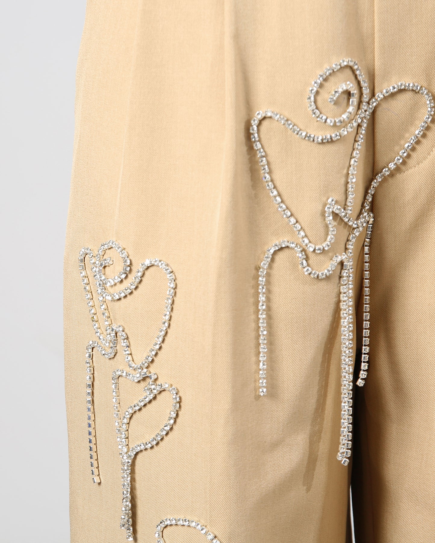 Khaki Rhinestone Rose Embroidery Set