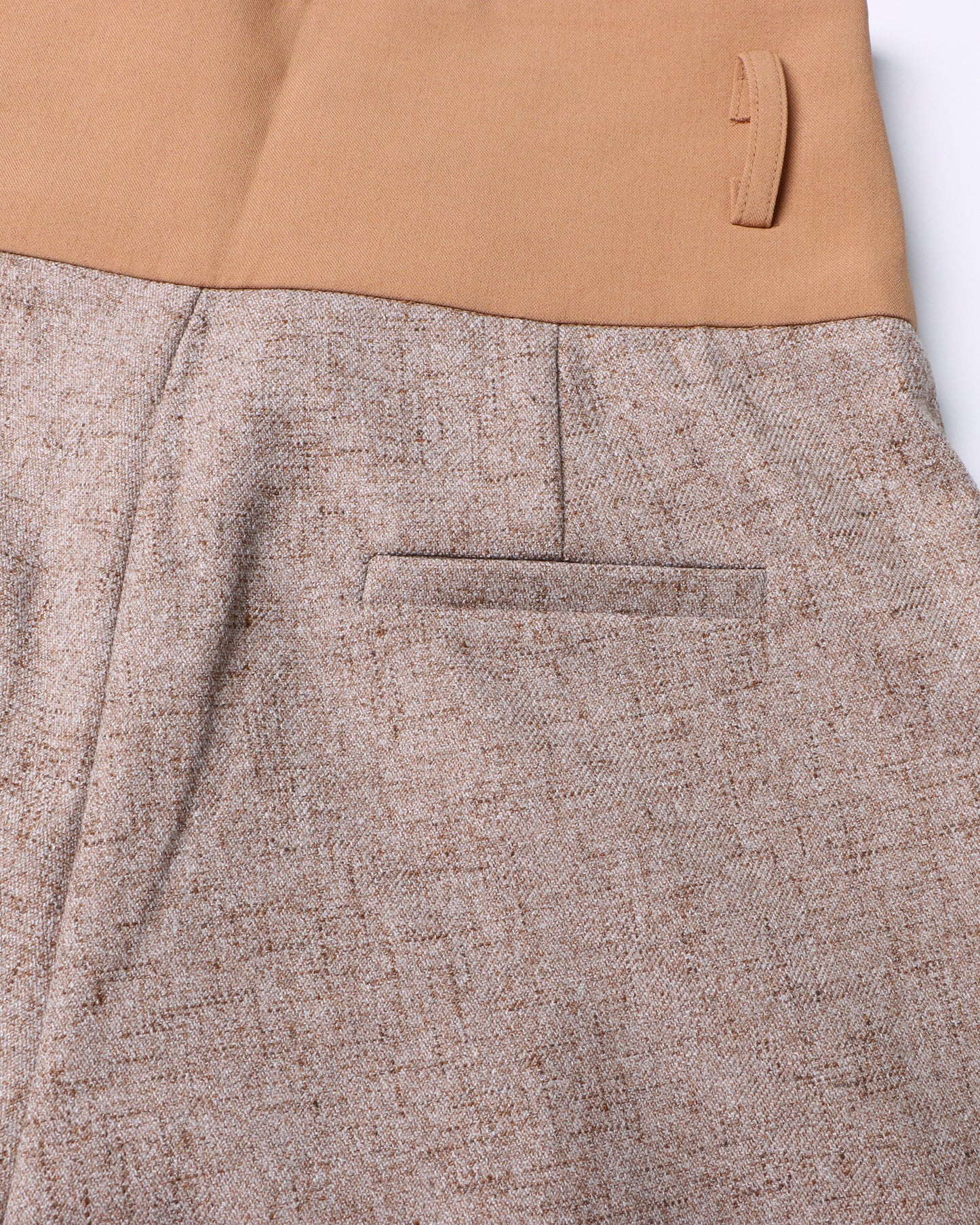 Khaki Wide-Leg Trousers with Contrast Belt