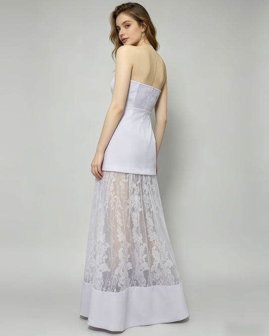 Light Purple Sweetheart Lace Mermaid Gown