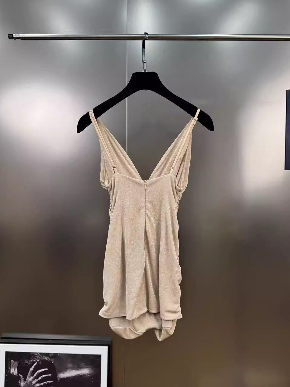 V-neck Solid Two Piece Set