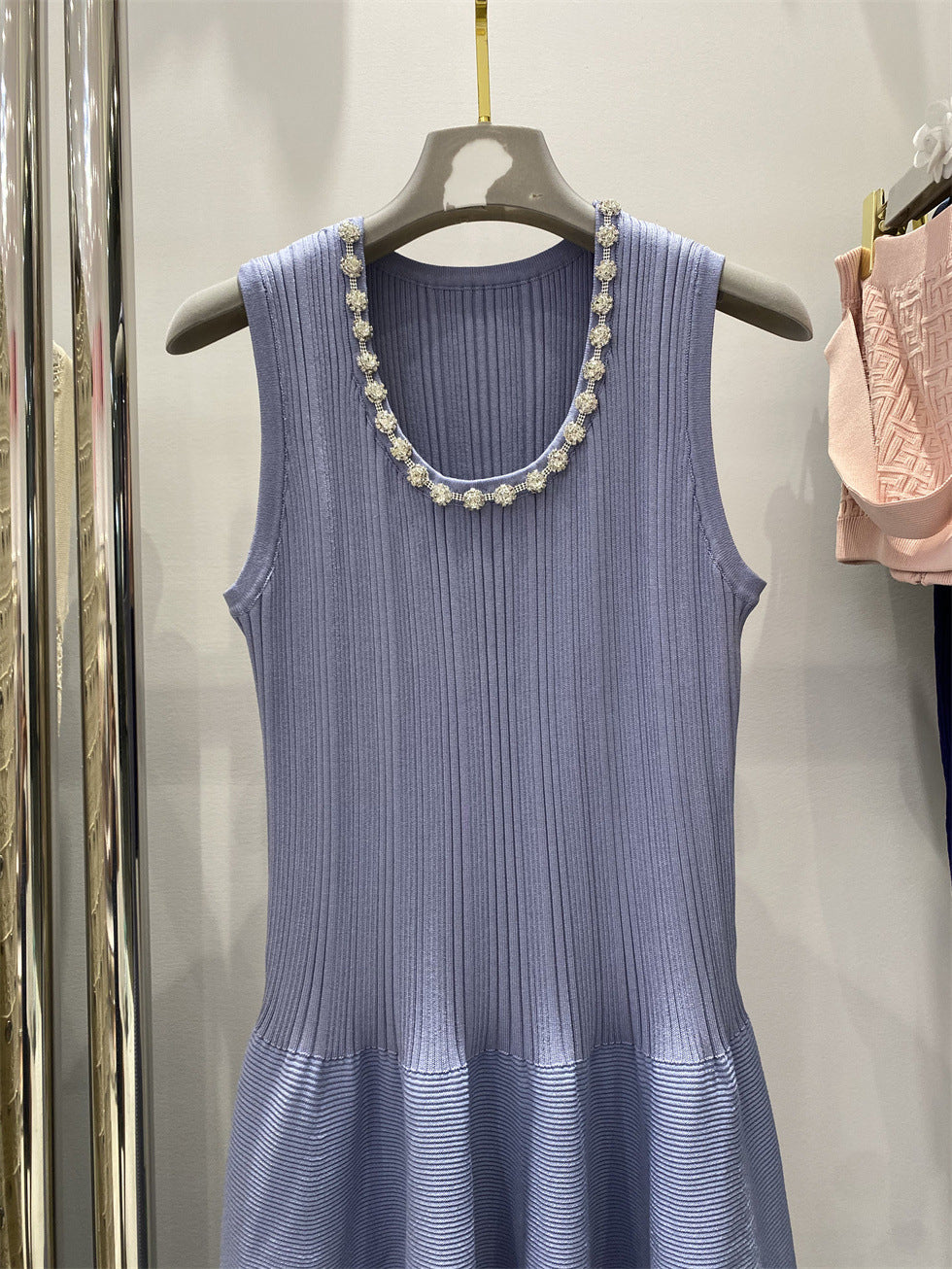 Solid Patchwork Diamonds Long Dress