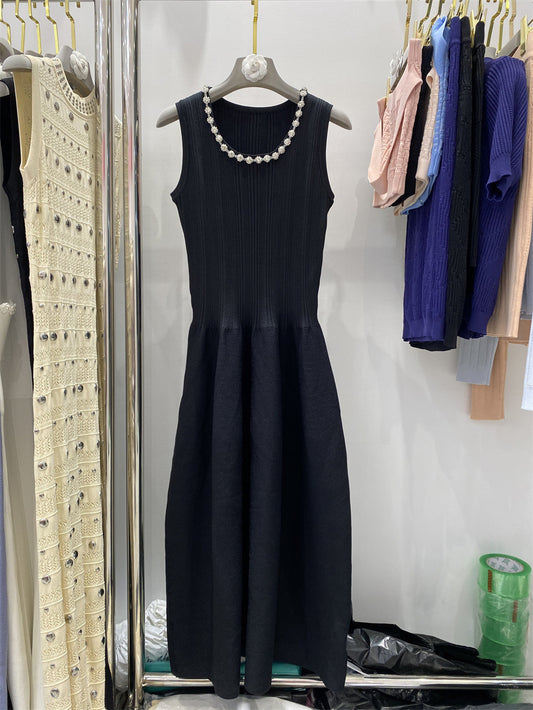 Solid Patchwork Diamonds Long Dress