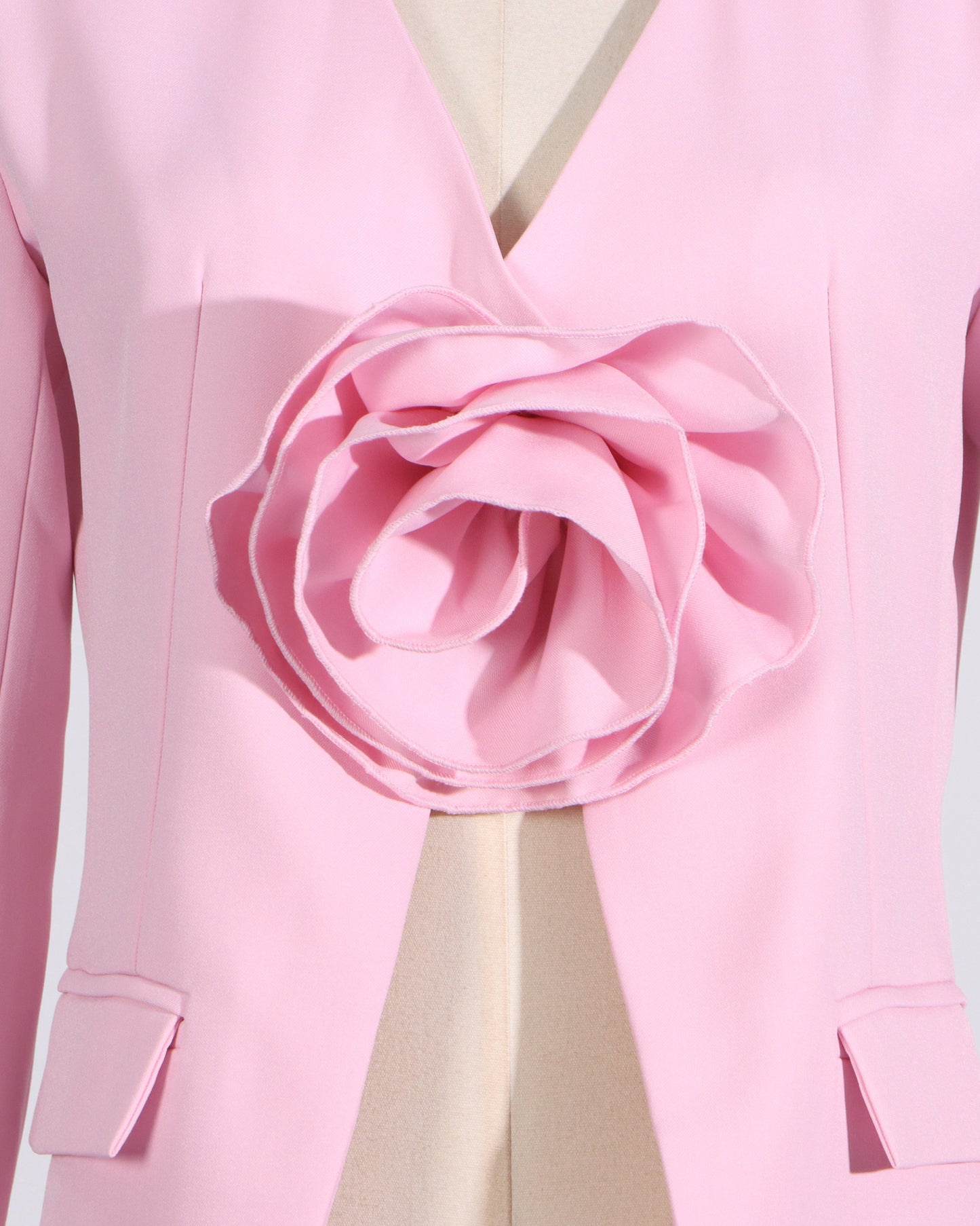 Pink Blazer with 3D Rose Accent