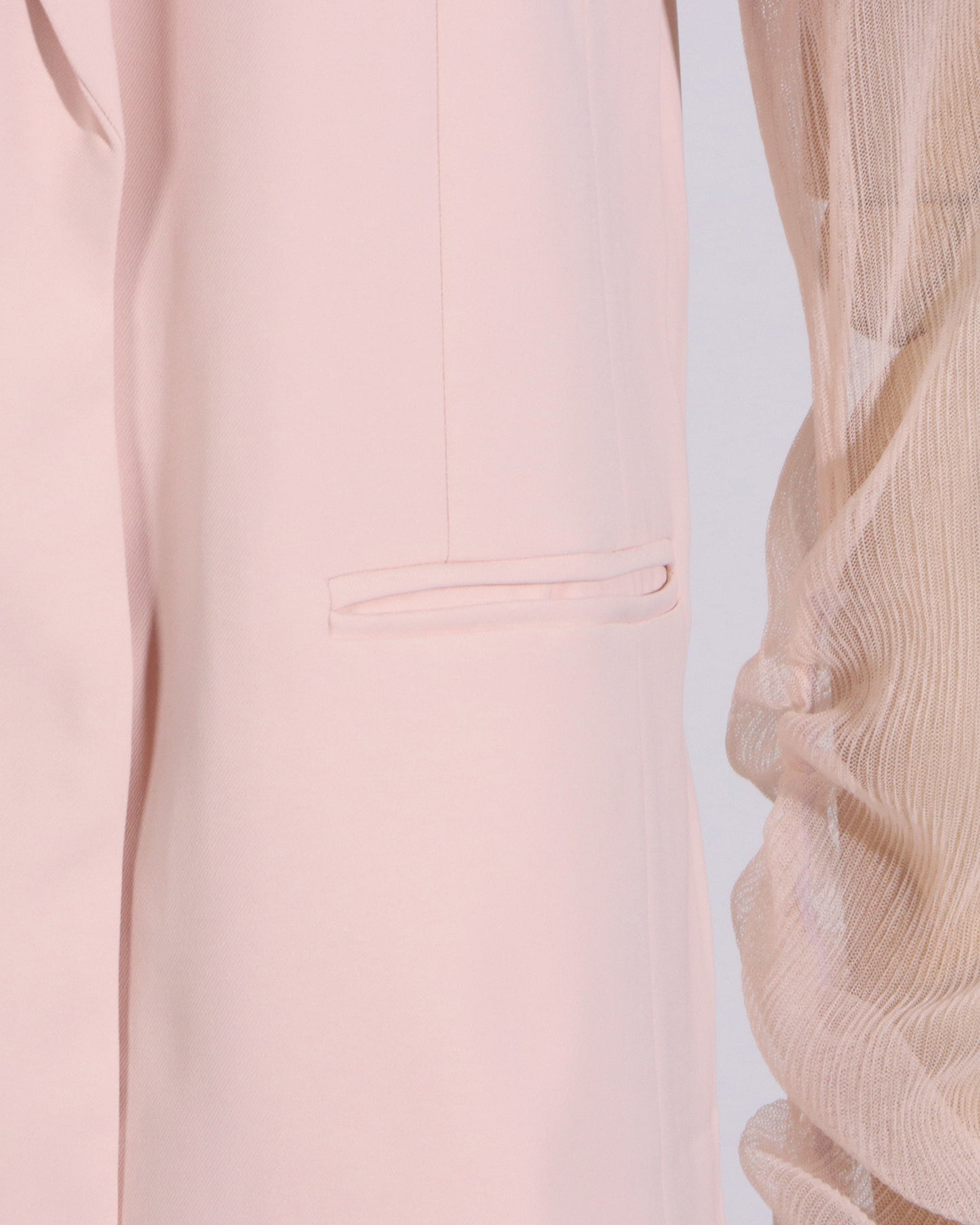 Pink Layered Sheer Sleeve Blazer