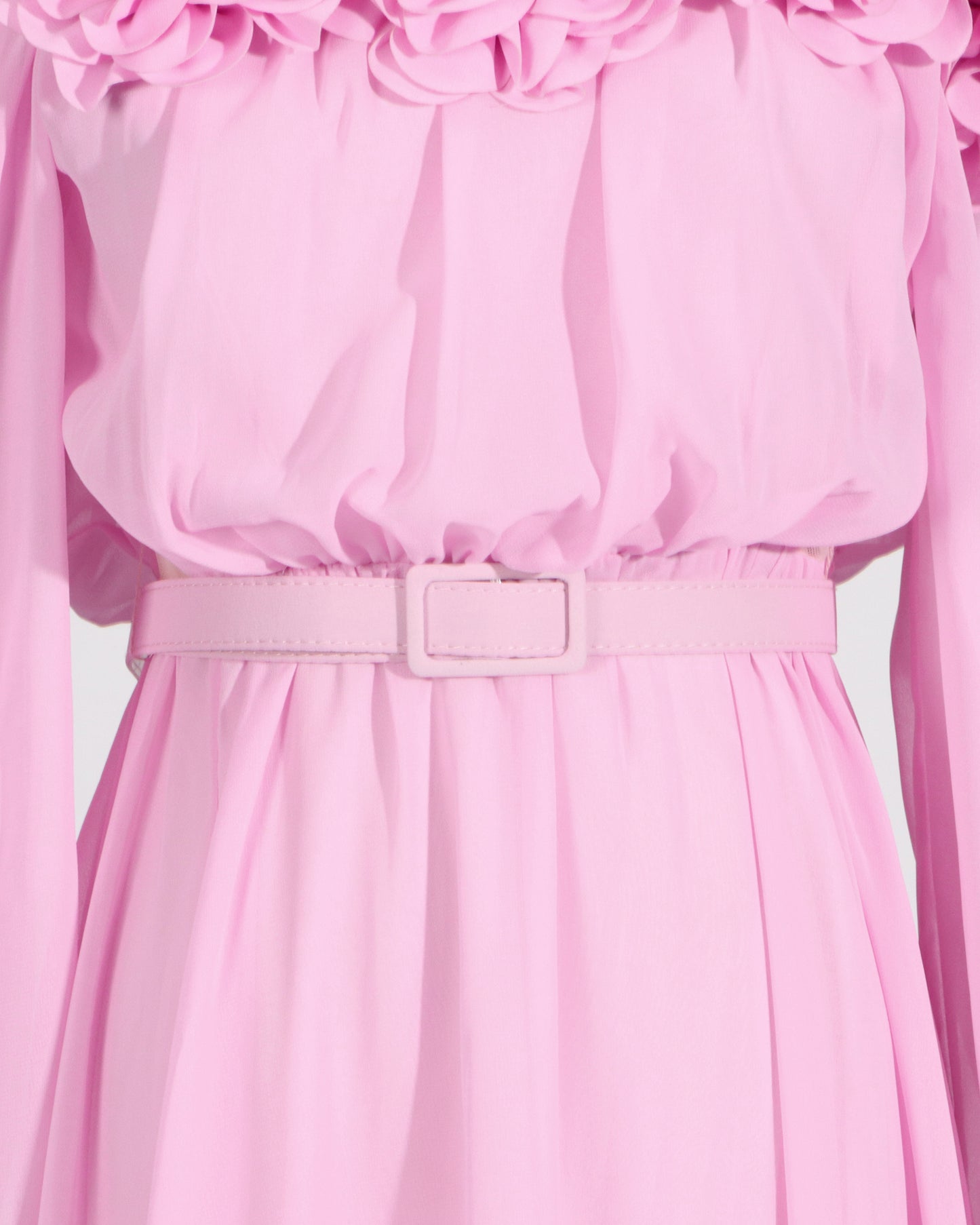 Pink Off-Shoulder Floral Maxi Dress