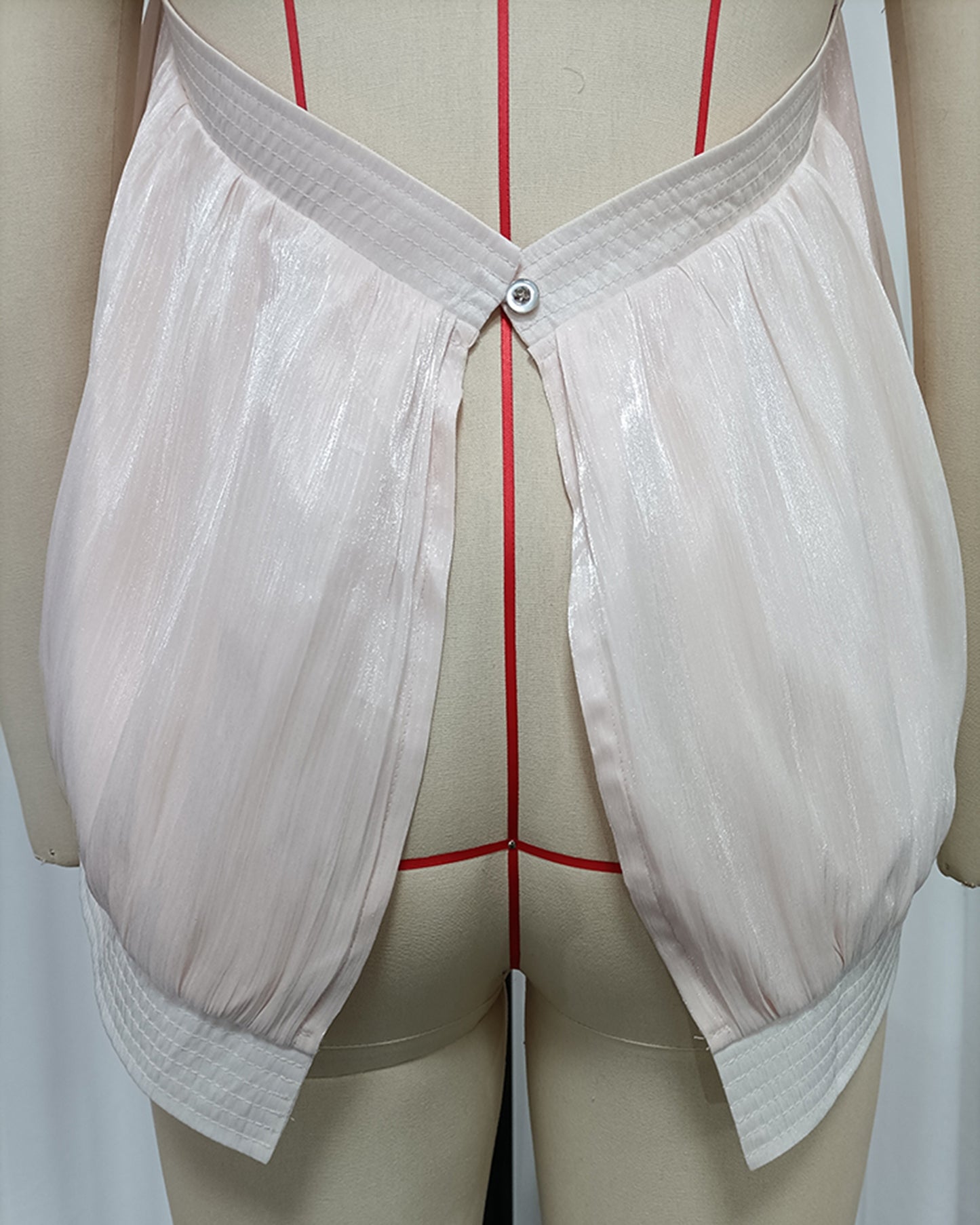 Pink Round Neck Sleeveless Ruched Blouse