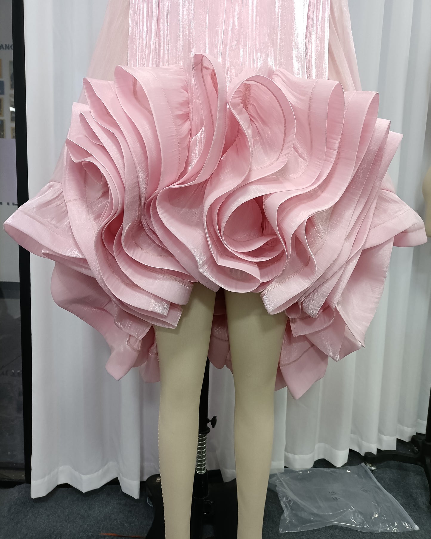 Pink Ruffle Pleated Mini Dress