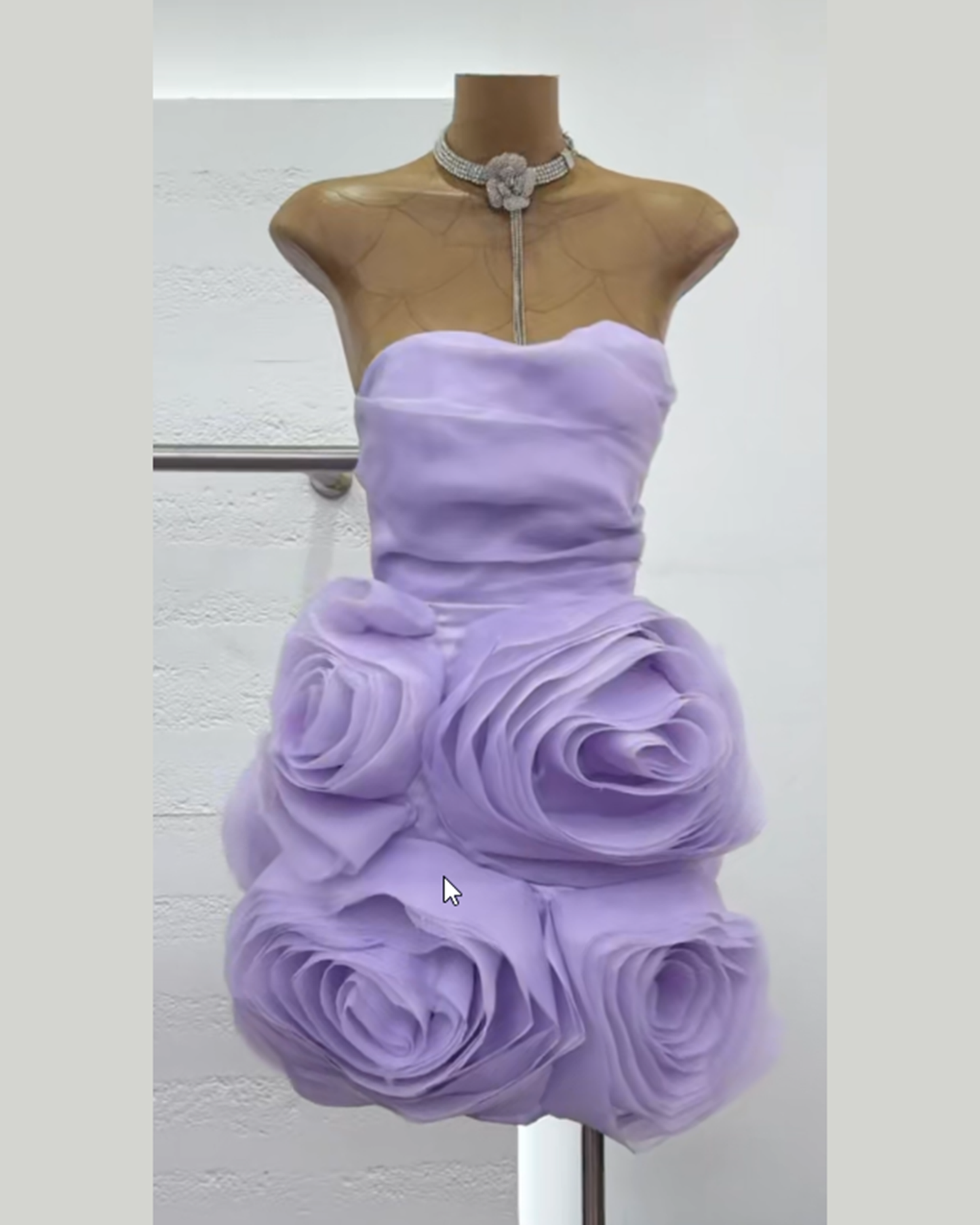 Purple Off Shoulder Spliced Rose Mini Dress