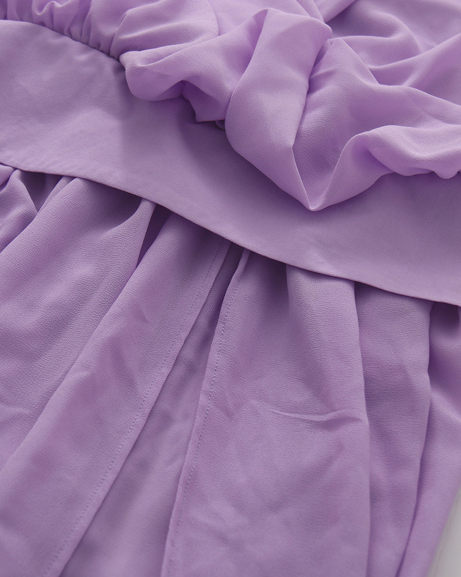 Purple Sleeveless V Neck Wrap Maxi Dress