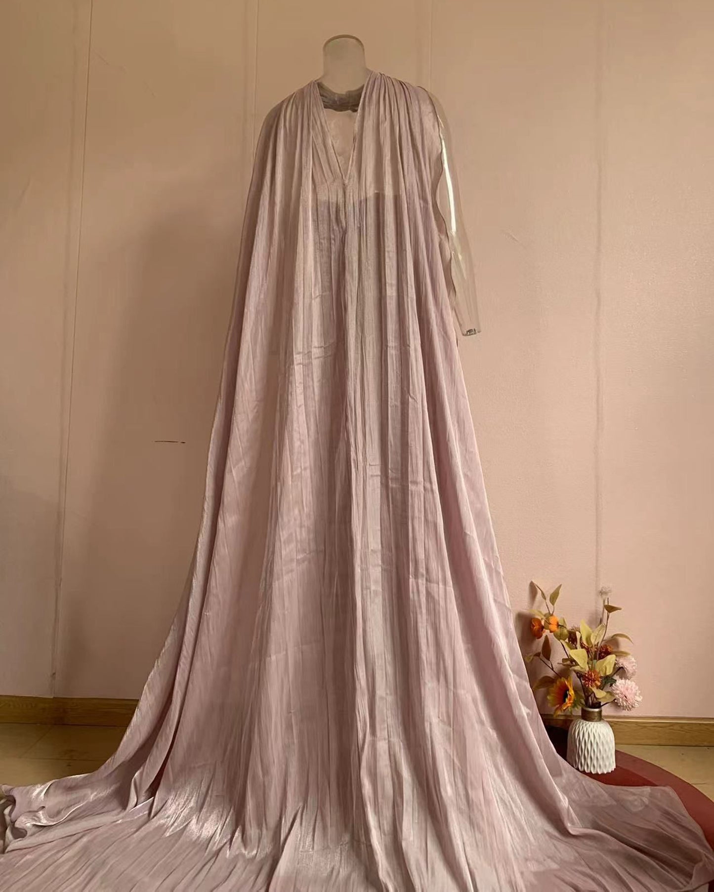 Purple Strapless Pleated Elegant Maxi Dress
