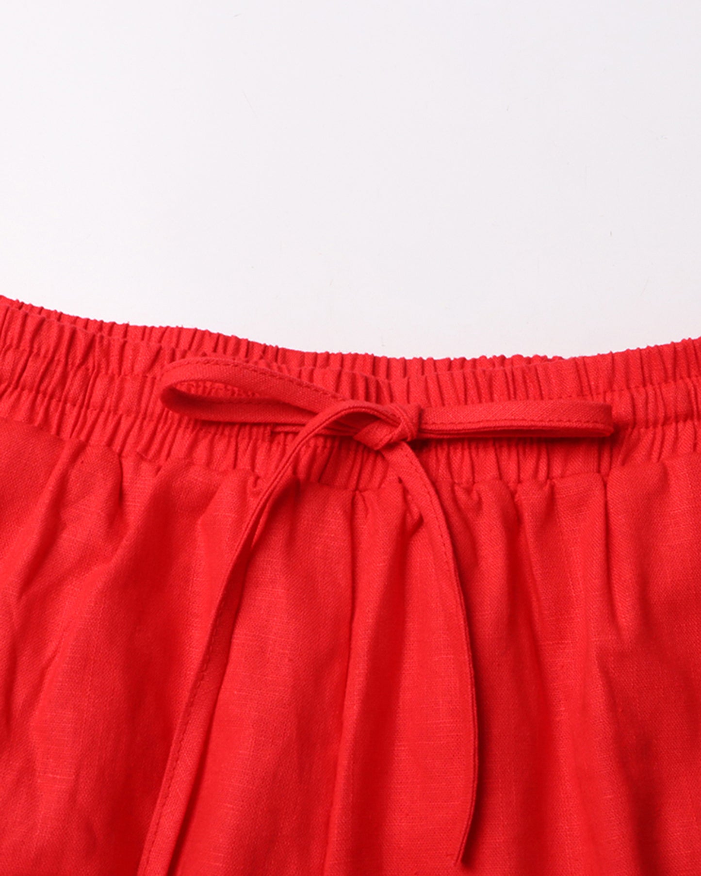 Red Shirt & Shorts Set with Drawstring Waist