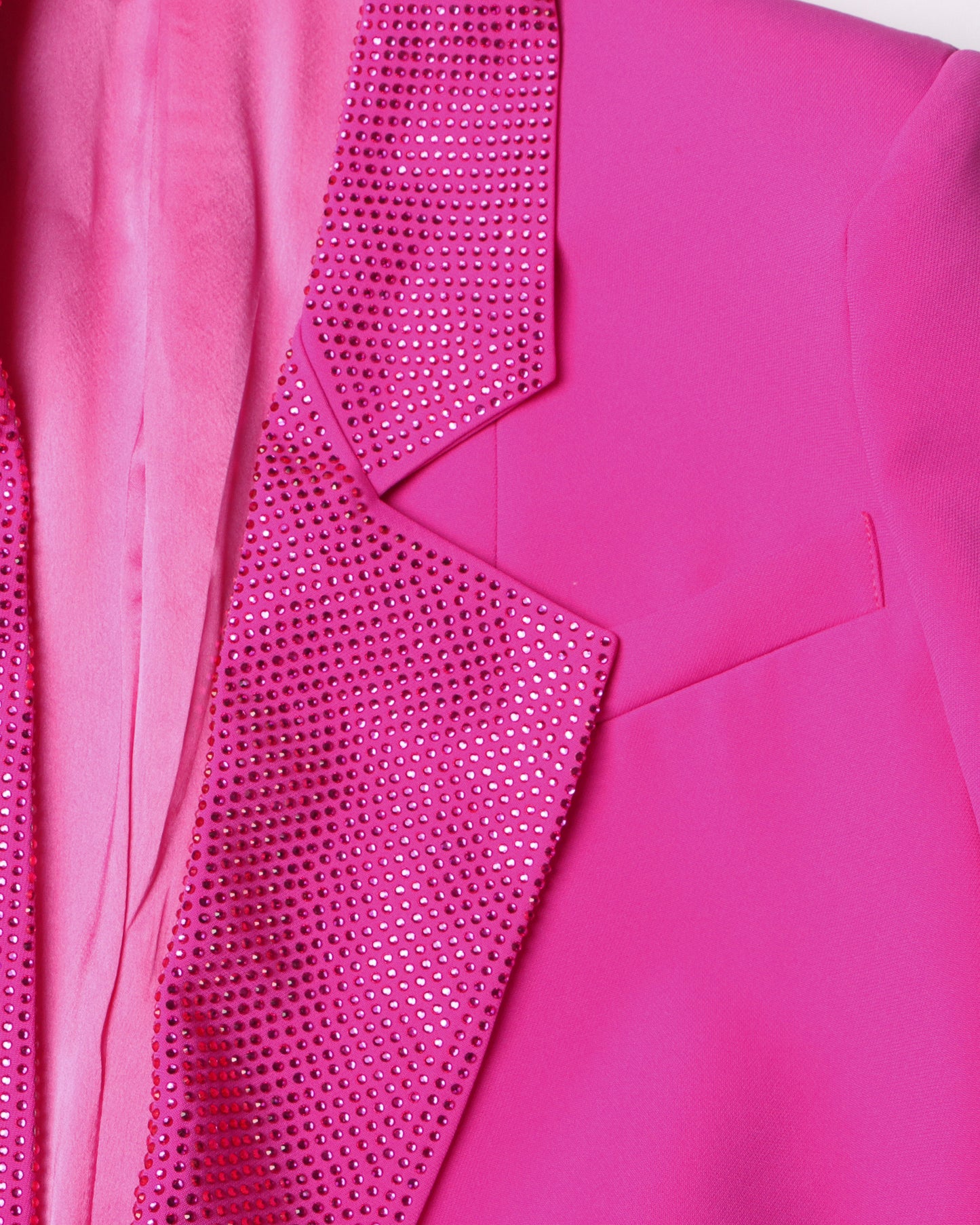 Rose Double-Breasted Blazer with Sequin Lapels