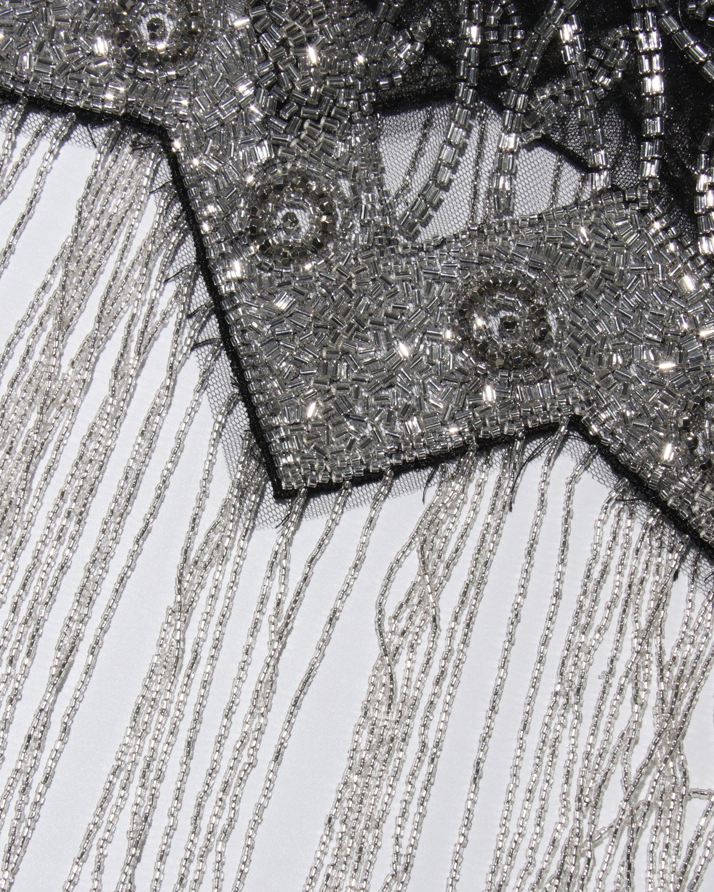 Silvery Embroidered Fringe Capelet Jacket