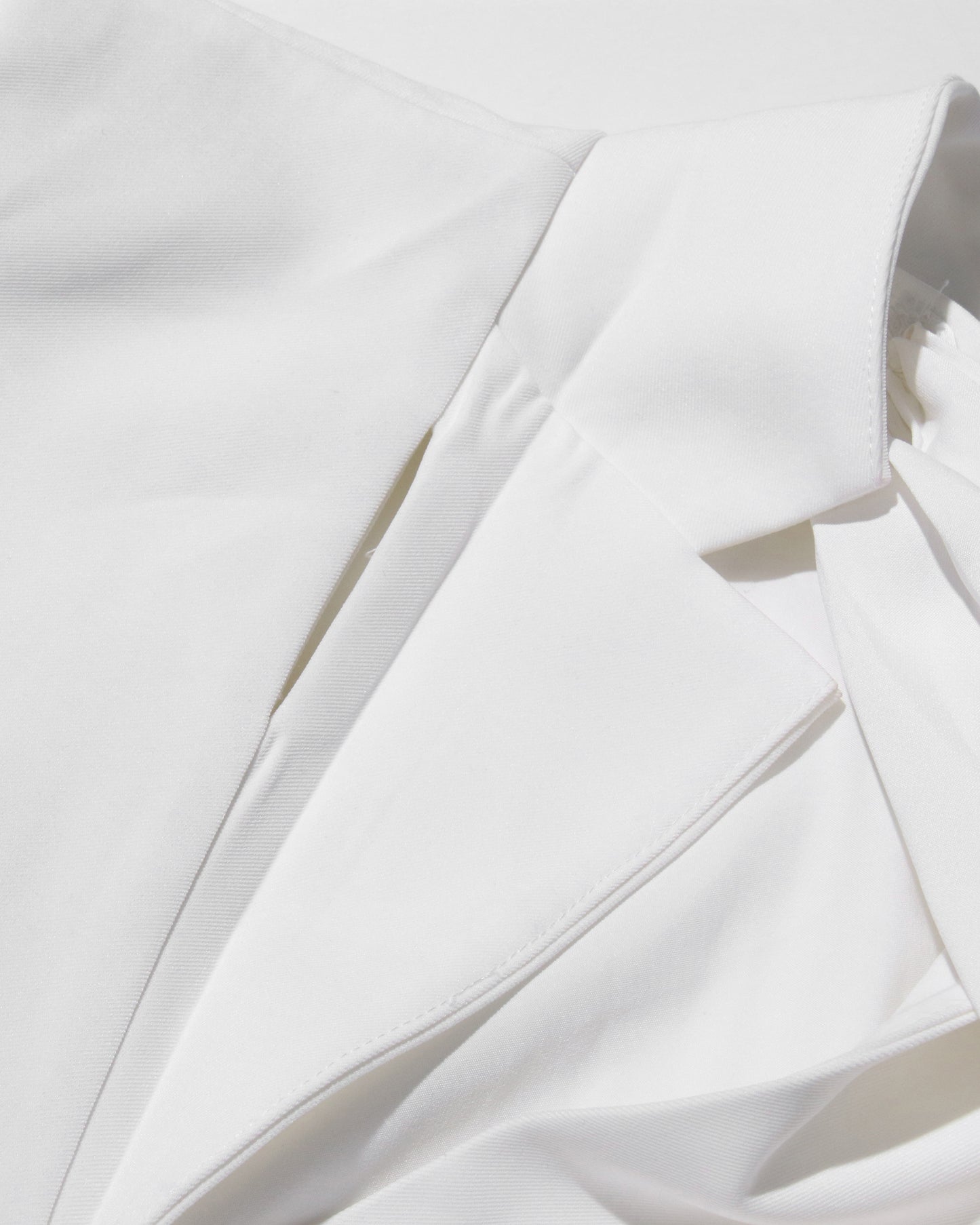 White Blazer Skirt Set with Draped Cape