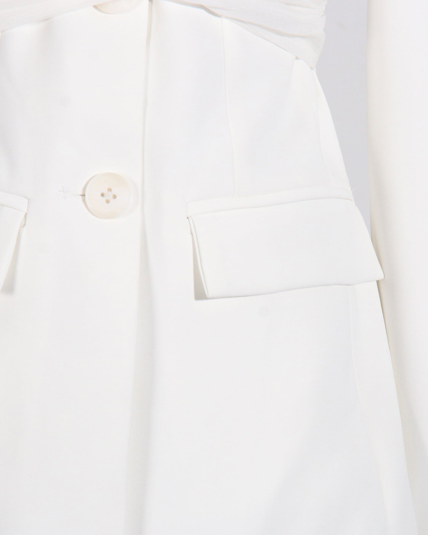 Beige Cold-Shoulder Tulle Overlay Jacket