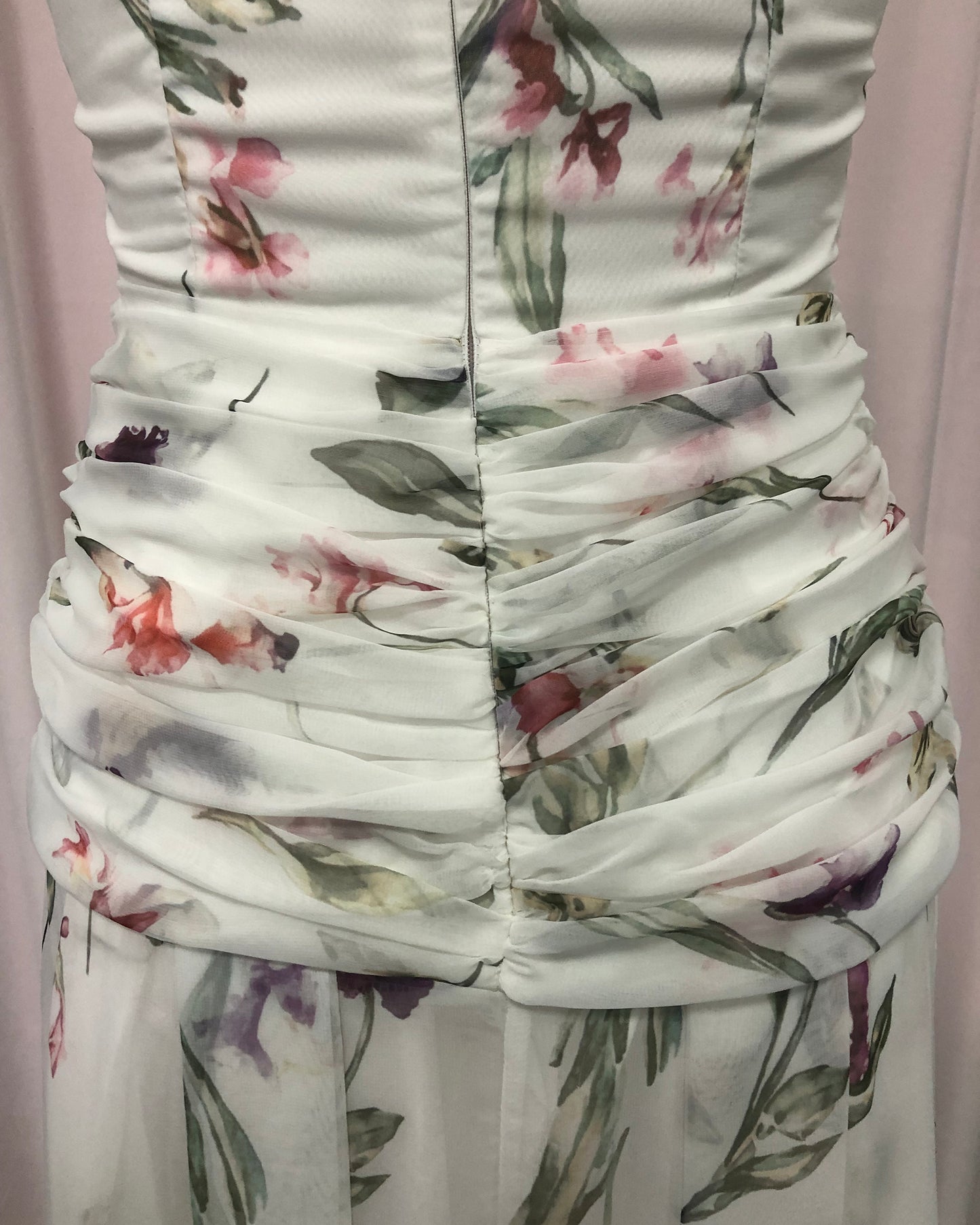 White Floral Halter Tie Maxi Dress