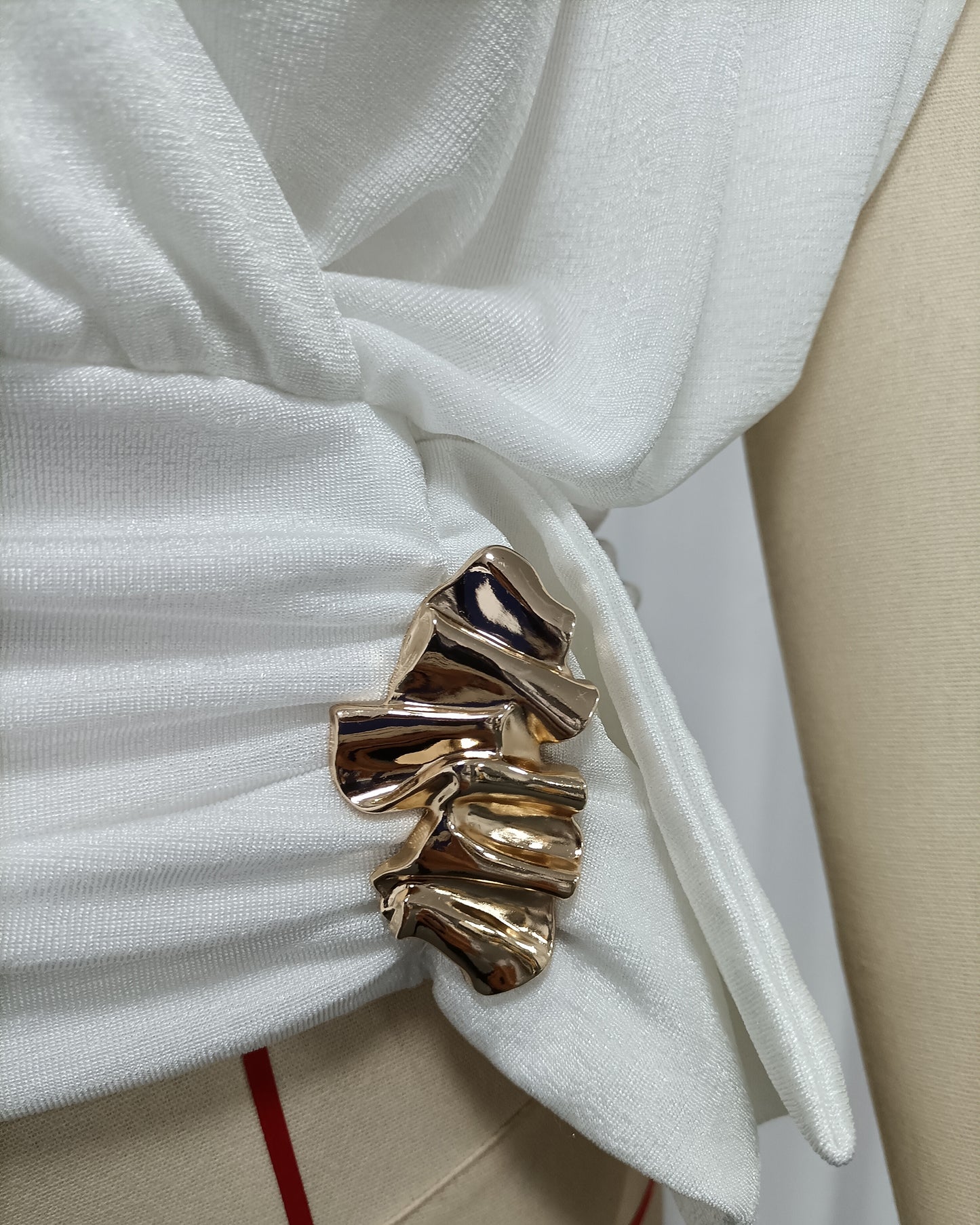 White Halter Cold-Shoulder Wrap Crop Top