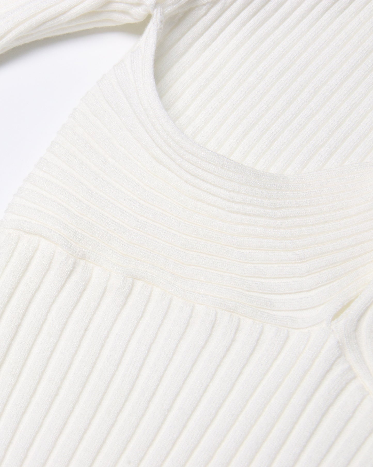 White Halter Cutout Ribbed Top
