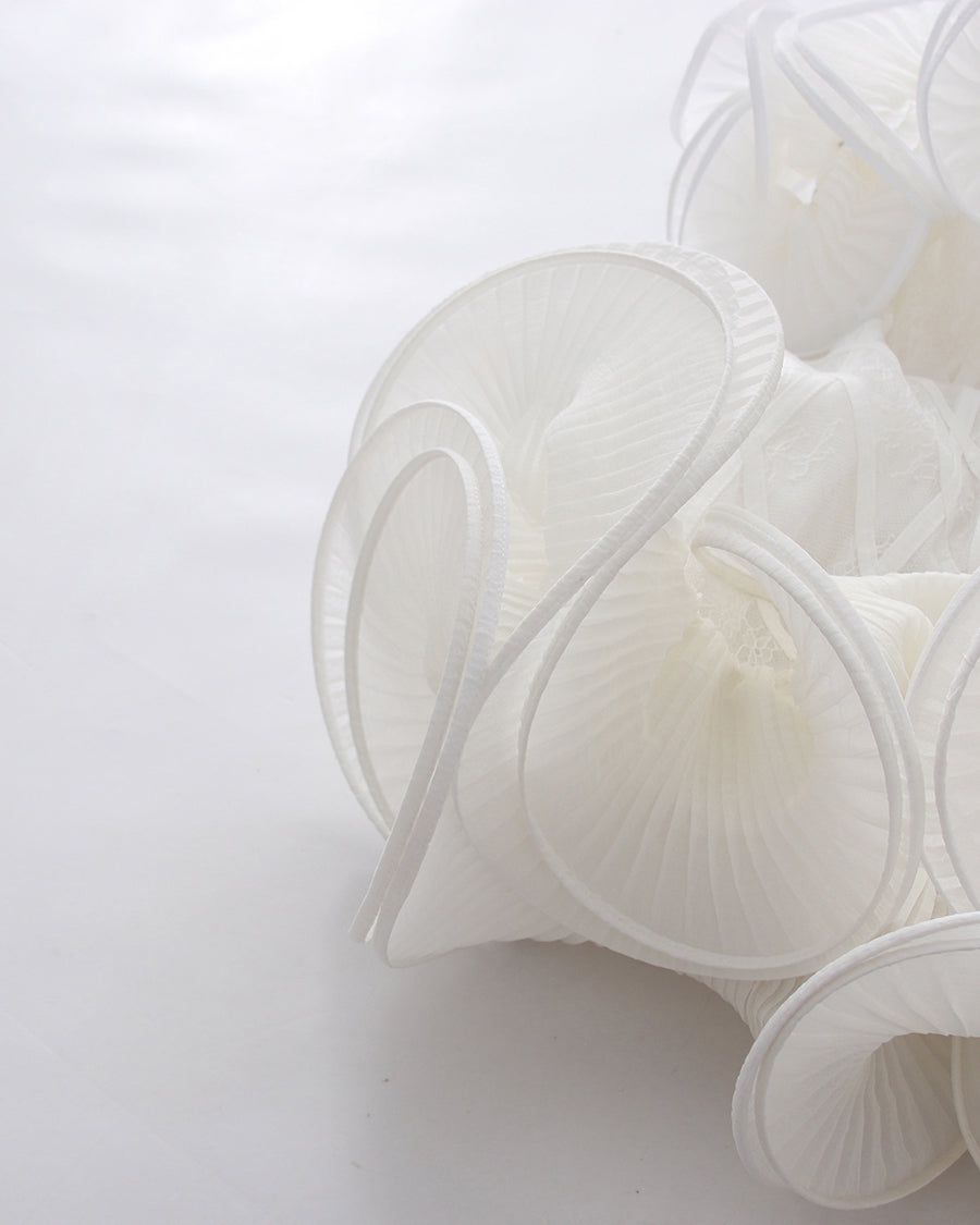 White Off‑Shoulder 3D Ruffle Corset Mini Dress