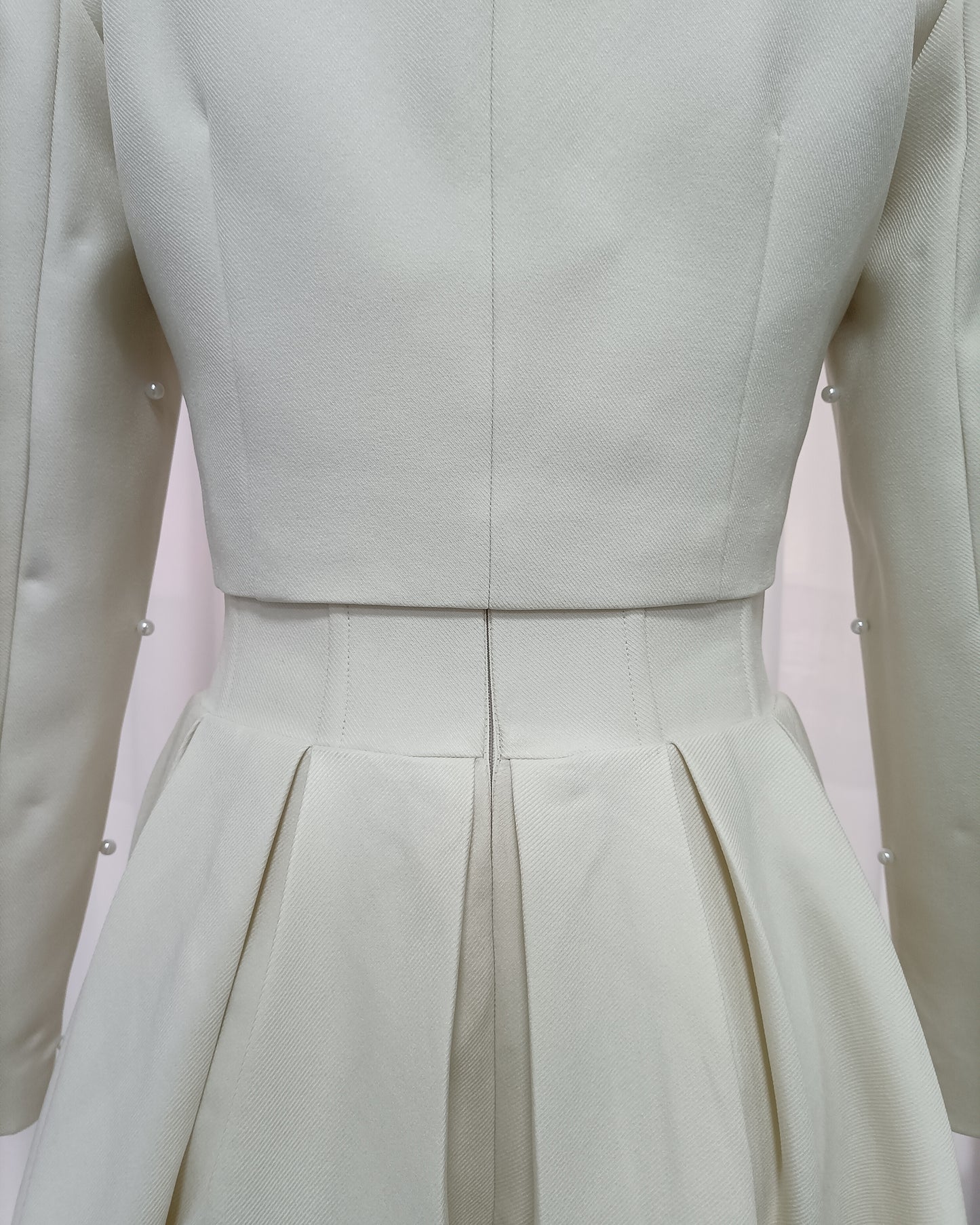 White Pearl Beaded 2-Piece Set