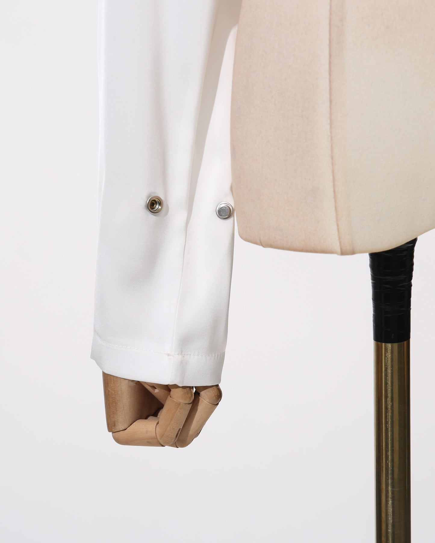 White Satin Cape Sleeve Fitted Top