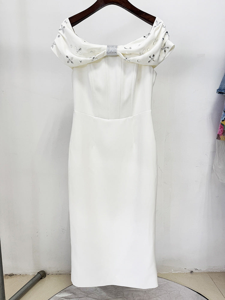 One Line Patchwork Diamonds Midi Dress