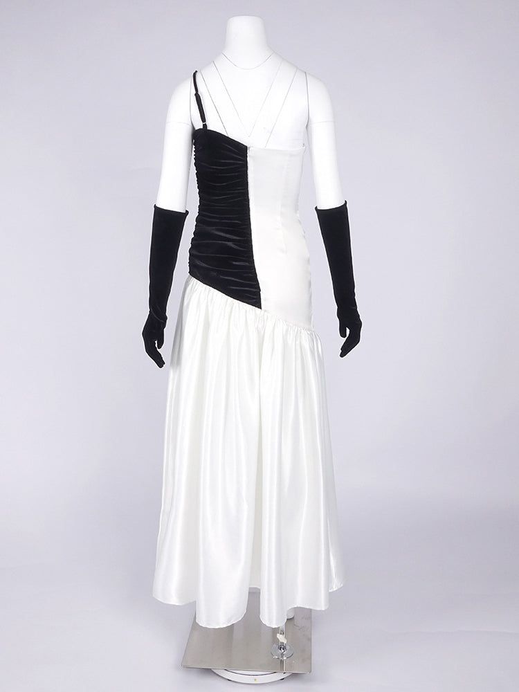 Off Shoulder Hit Color Long Dress