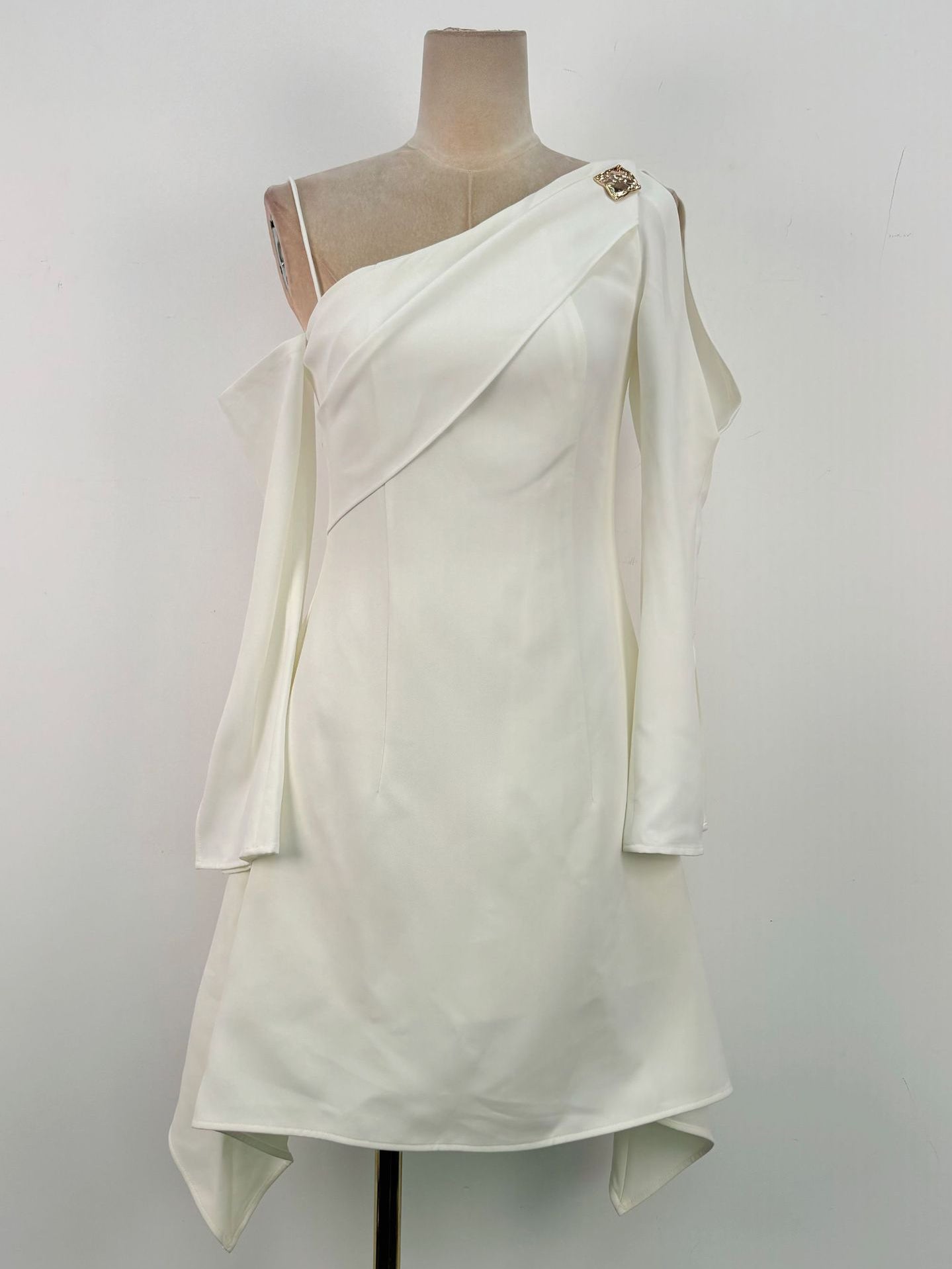 Off Shoulder Irregular Short Dress