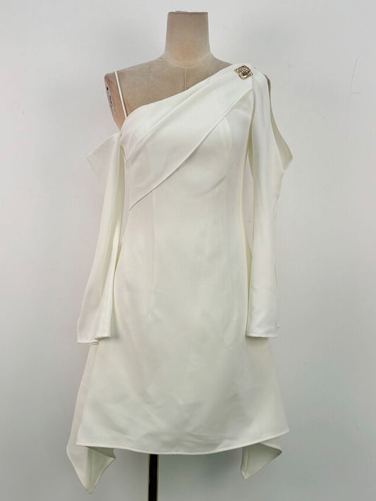 Off Shoulder Irregular Short Dress
