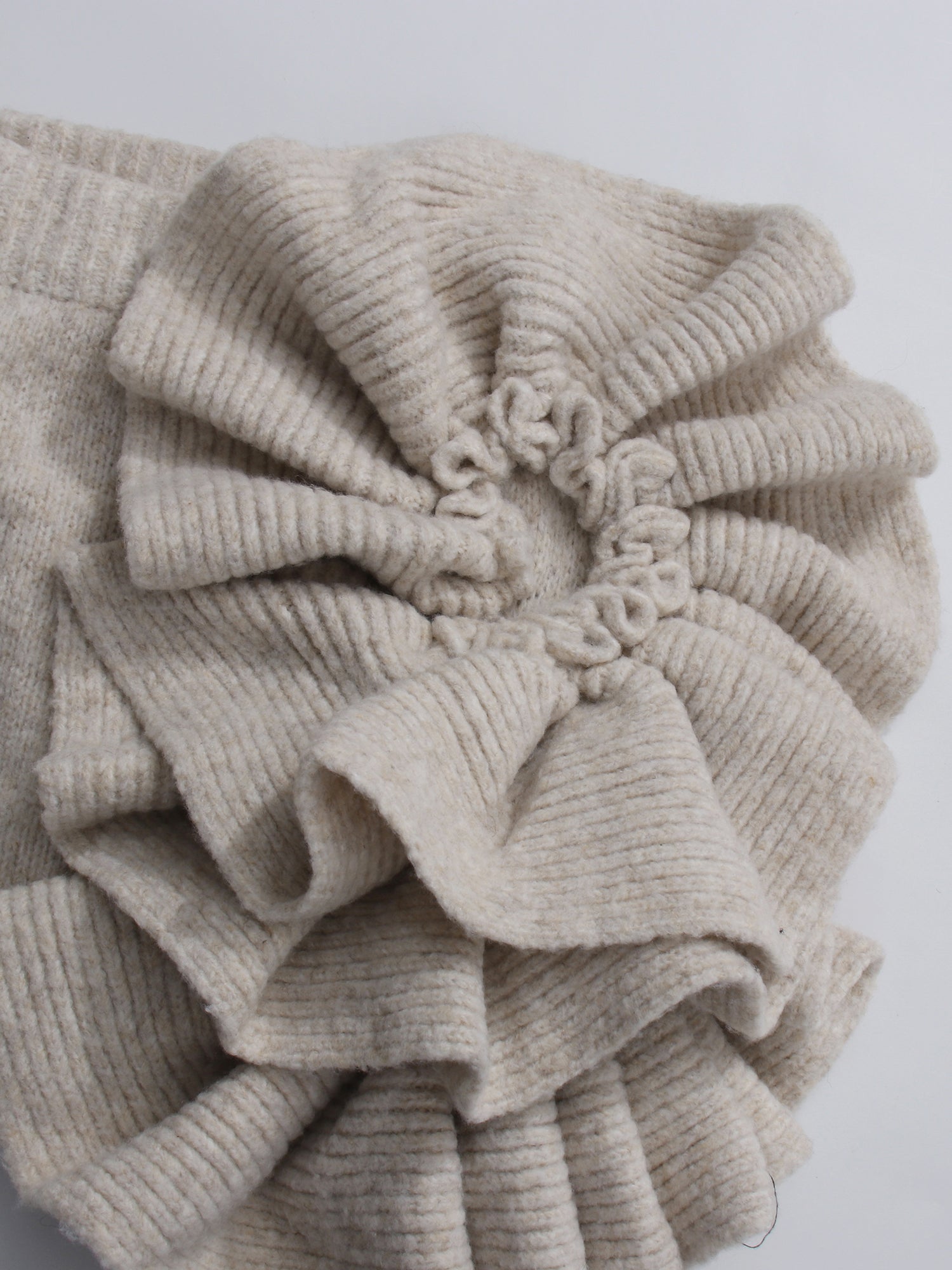 Apricot Knit 3 - Piece Set: Top, Ruffled Skirt & Coat - SISPELL