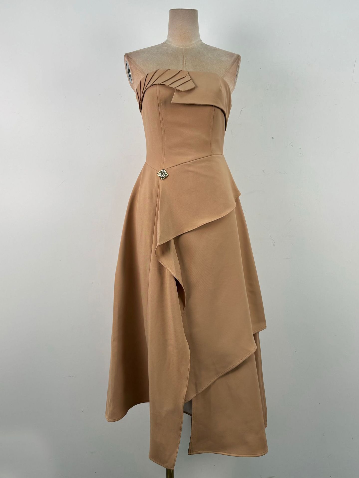 Off Shoulder Solid Long Dress
