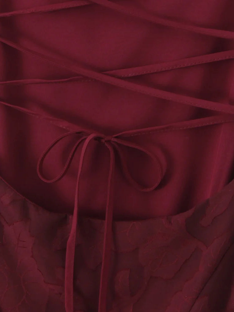 Solid Starp Pleated Long Dress