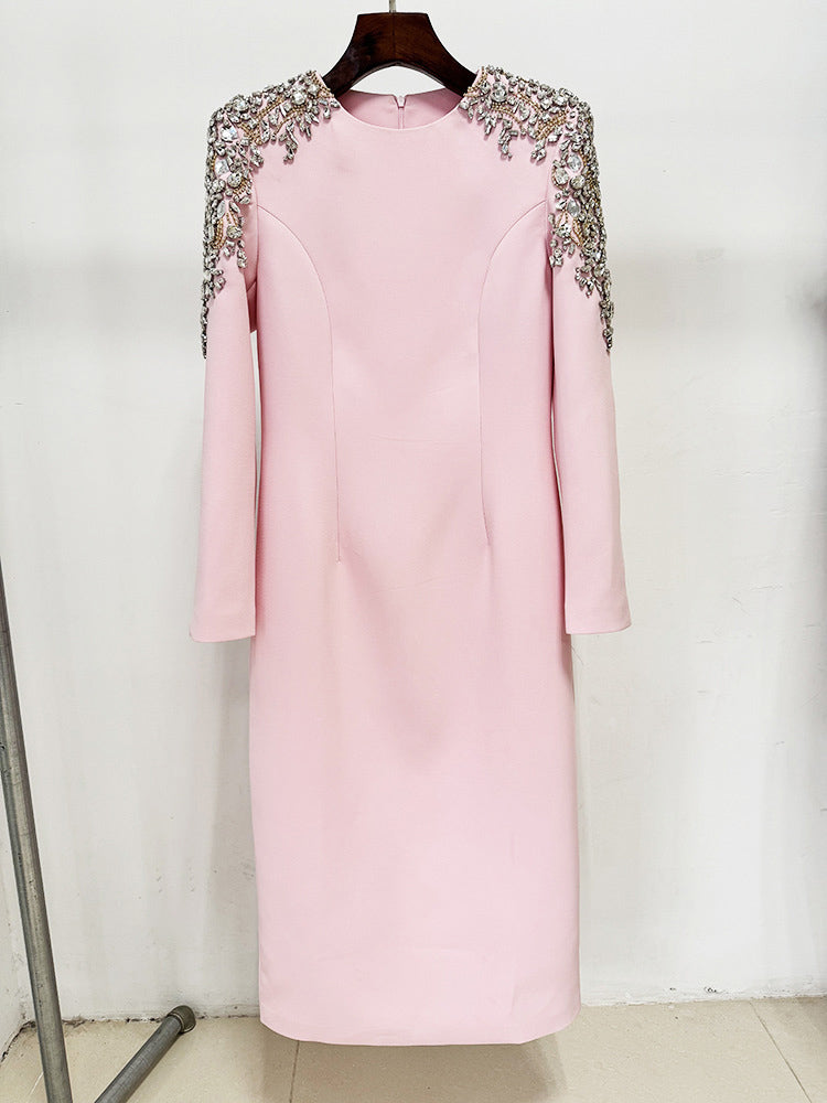 Elegant Patchwork Diamonds Long Dress