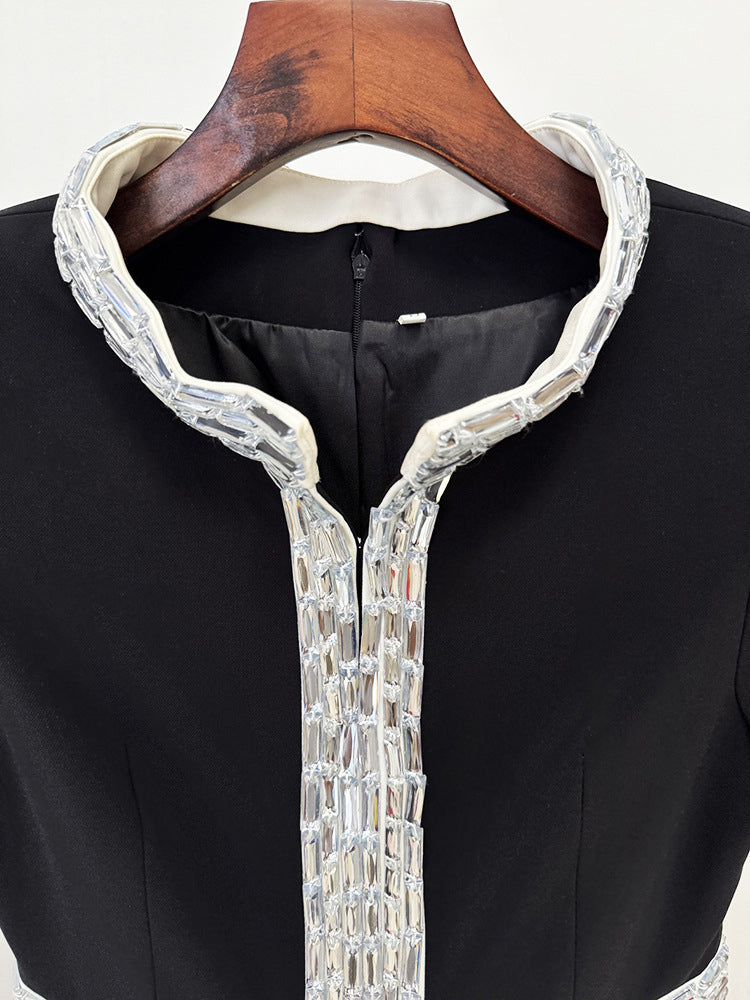 Elegant Patchwork Diamonds Long Dress