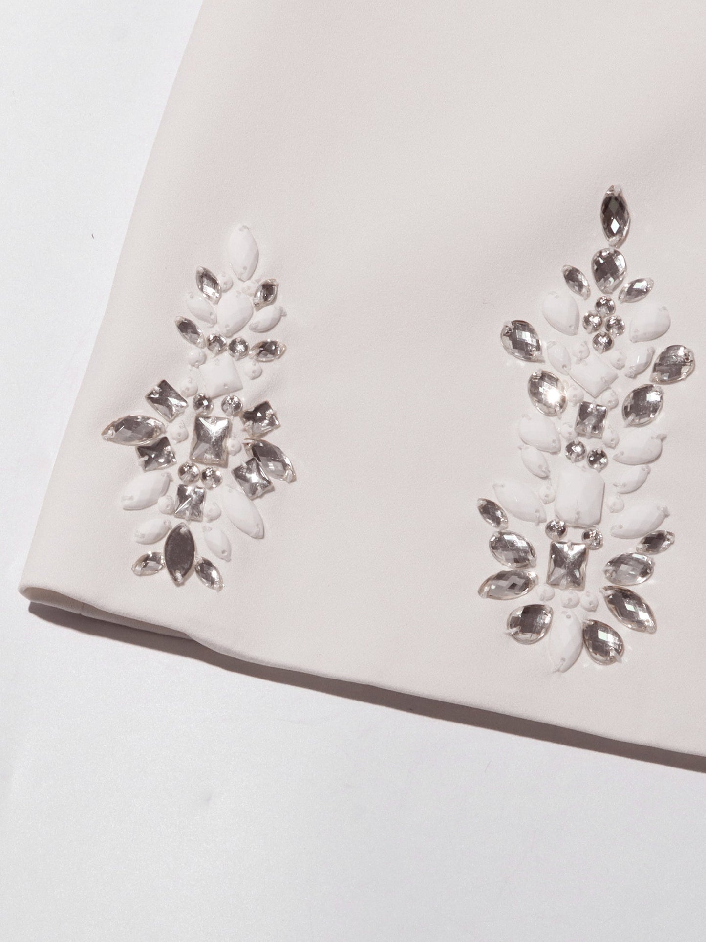 Beige Rhinestone - Embellished Mini Dress - SISPELL