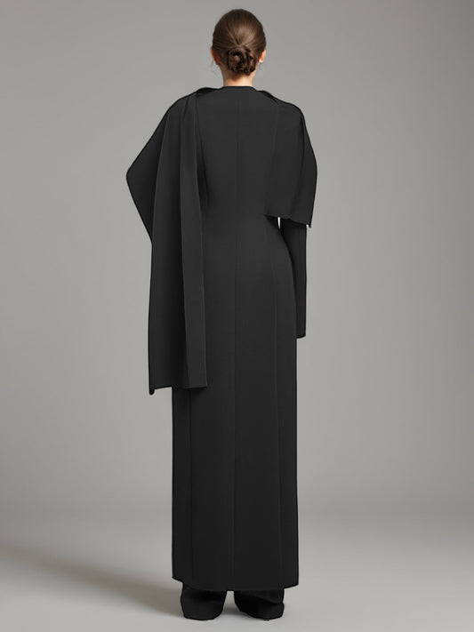 Black Cape - Style Avant - Garde Long Jacket - SISPELL